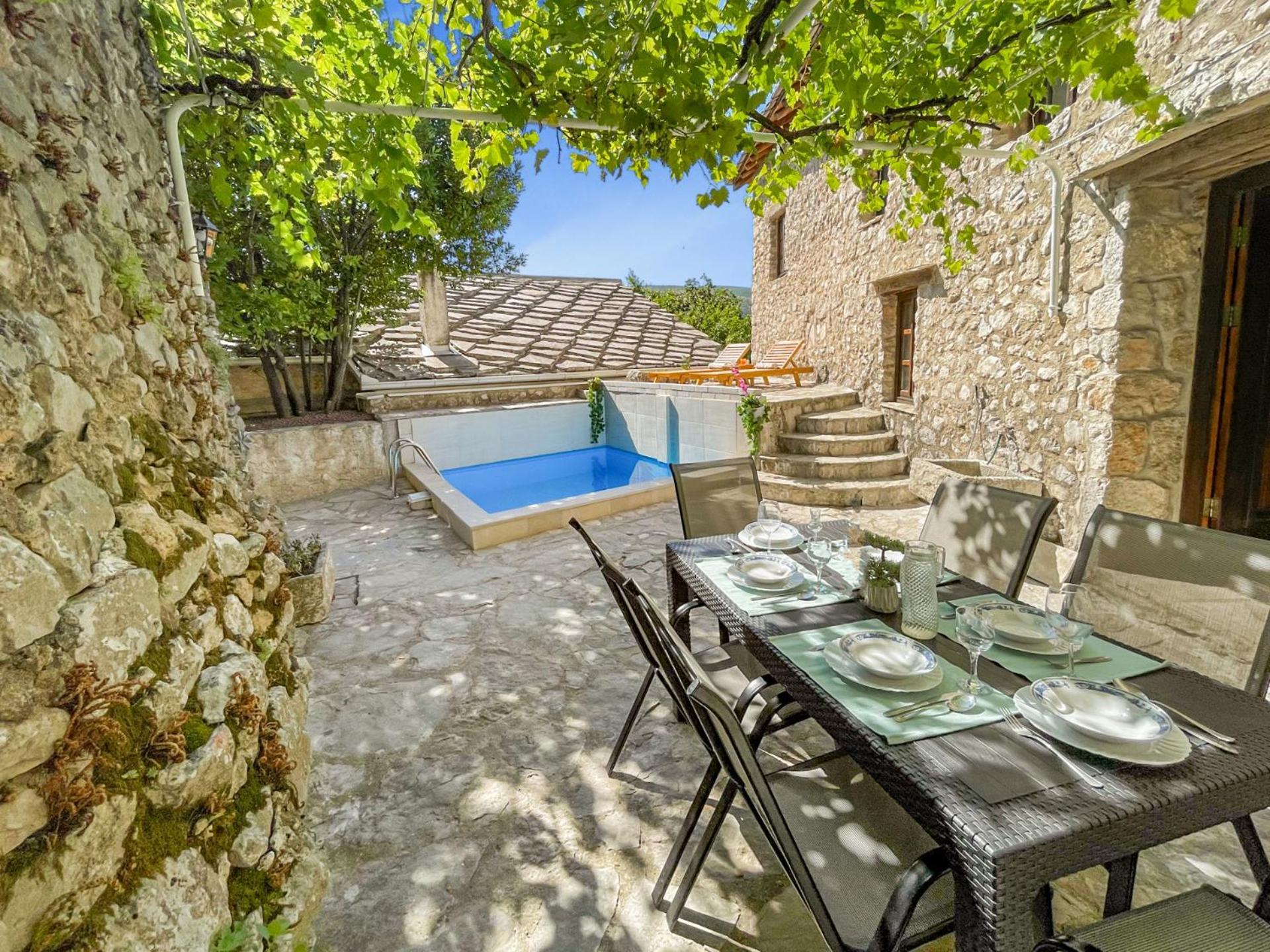Villa Historic Pocitelj With Pool And Incredible Views On The River And Landmarks Eksteriør billede
